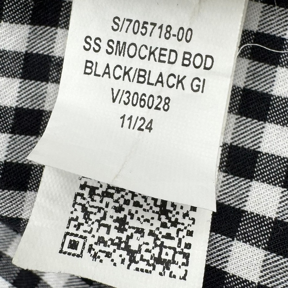 OLD NAVY NWT Women's 2X Black White Gingham Waist-Defined Puff-Sleeve Mini Dress - Picture 7 of 10